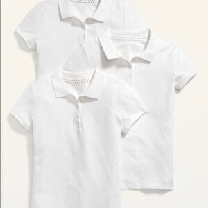 Girls NWT 3 Pack Old Navy White Uniform Polo Shirts Size XL 14-16 *
